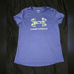 Under Armour Blue Tee with Green Logo